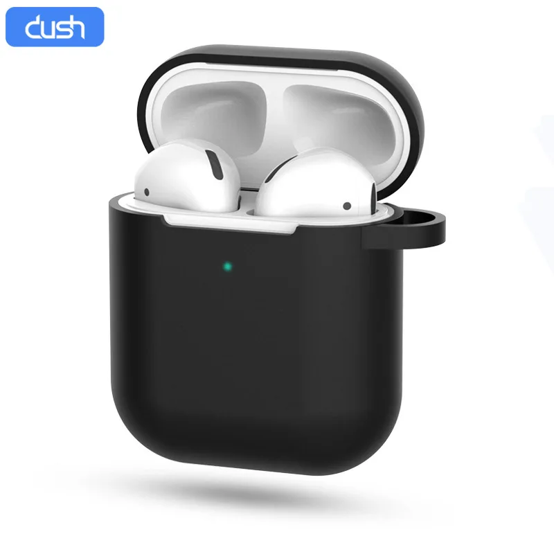 Силиконовый чехол для наушников DUSH Airpods 2 bluetooth гарнитуры Apple защита от пыли и
