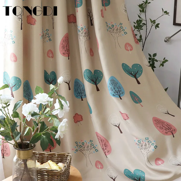 TONGDI Детские светонепроницаемые занавески Мультяшные элегантные милые кавайные