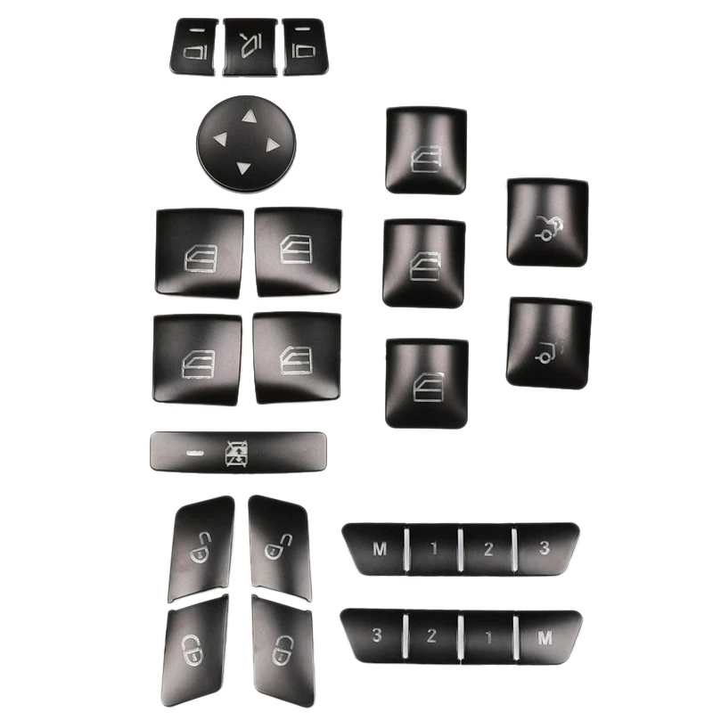 

Car Door Seat Memory Lock + Window Glass Lift Button Covers Stickers for Mercedes Benz CLA/GLA/GLK/GLE/CLS/GL/ML/A/B/E