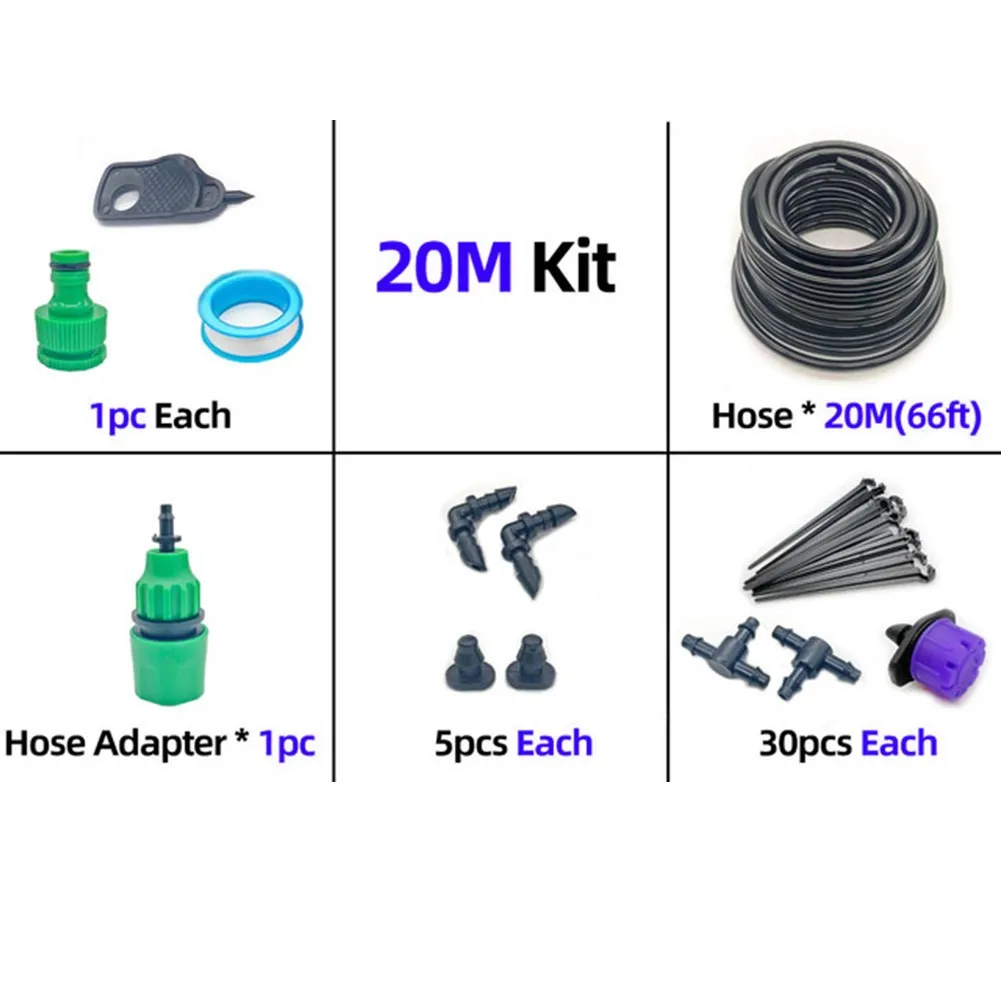 

Drip Irrigation System 20M Watering Spray Fog Nozzle System For Greenhouse Plant Supplies Garden Tools