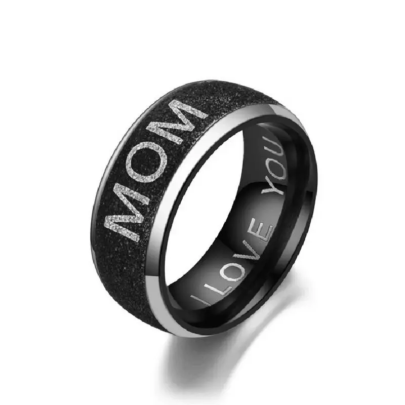 Черное кольцо из нержавеющей стали с жемчужным наполнителем кольца резьбой