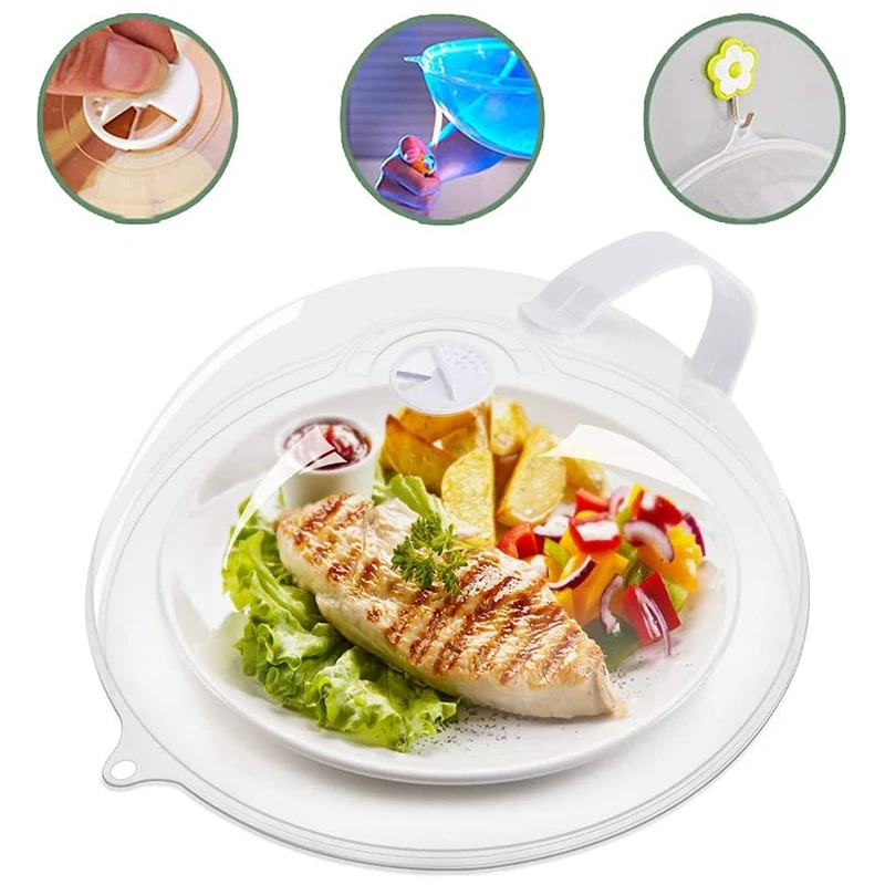 

Microwave Plate Cover, Food Cover, Multiple Uses Microwave Splatter Cover, Anti-Splatter Plate Lid with Steam Vents