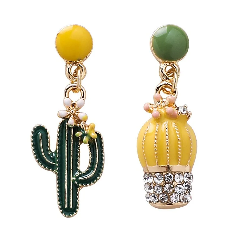 Японское и корейское Искусство Стразы капельная глазурь кактус асимметричные