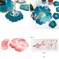 1 set wine glass clear flower cup mat epoxy resin molds glass coasters for diy resin epoxy mold silicone jewelry crafts making