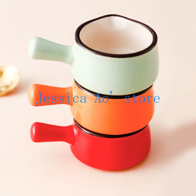 

Nordic Small Milk Jug Ceramic Handle Milk Pot for Making Coffee Dinner Sauce Juice Cup Steak Juice Can Coffee Accessories