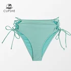 CUPSHE, на шнуровке, со средней талией, бикини, низ, купальник для женщин, однотонный, зеленый, сексуальные трусики средней длины, 2022, раздельное бикини, Короткие Купальники