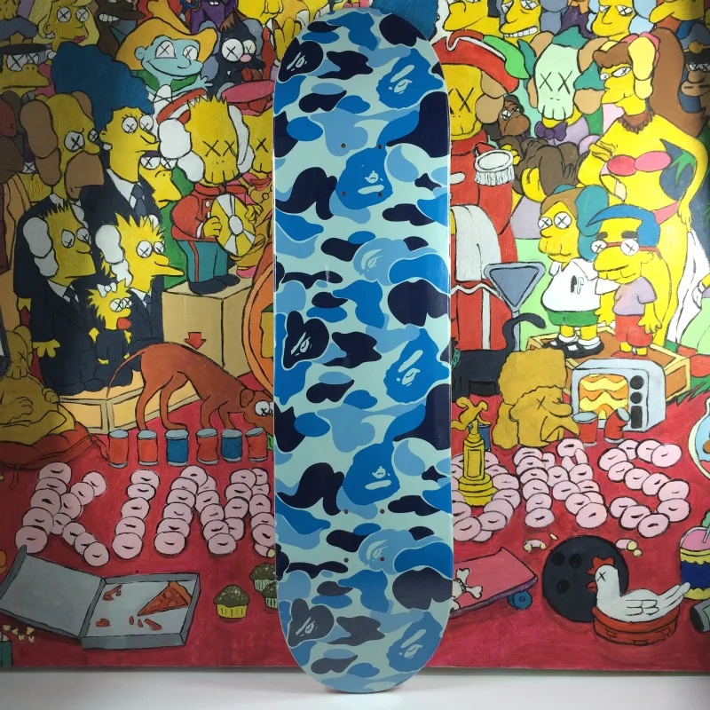Синий доска скейтборда 7-слойная клен раскраска обезьяна голова Мода