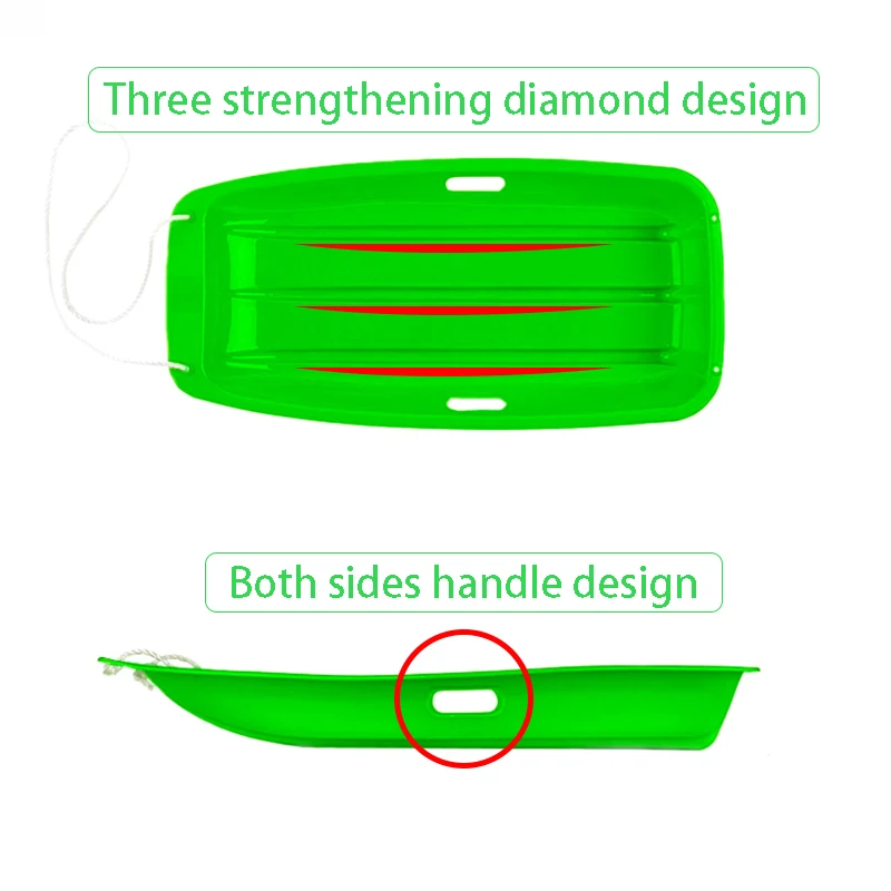 Пластиковые санки для снега Teyssor детей и взрослых 35 дюймов с вытяжными