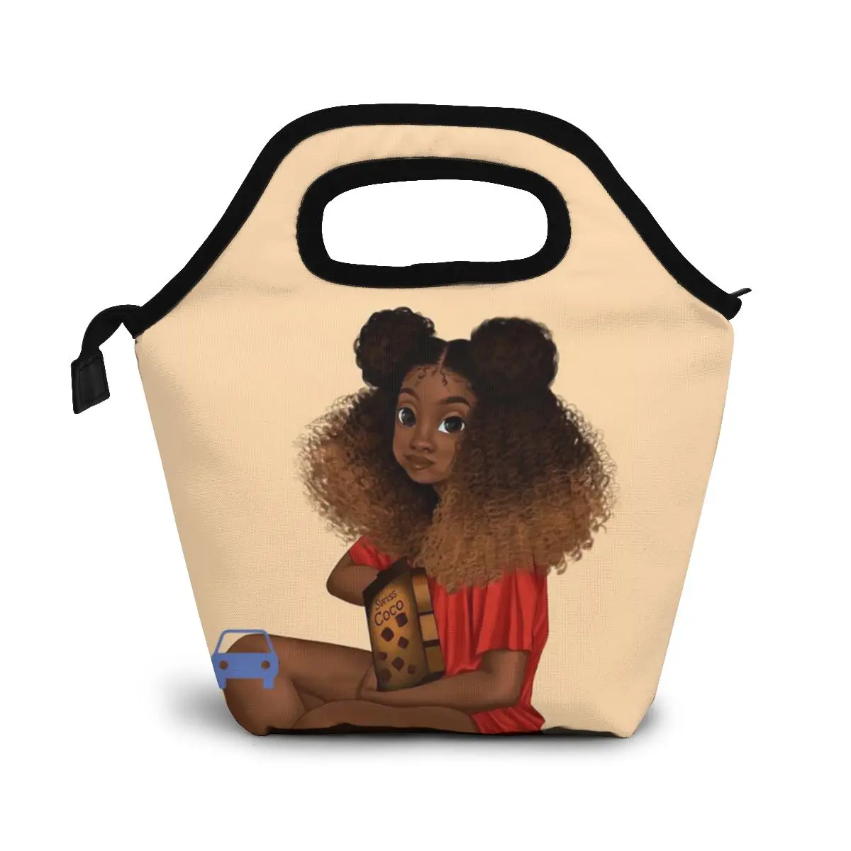 WHEREISART желтая Сумочка для ланча Женская Art Africa Girl Печатный термоконтейнер девочек