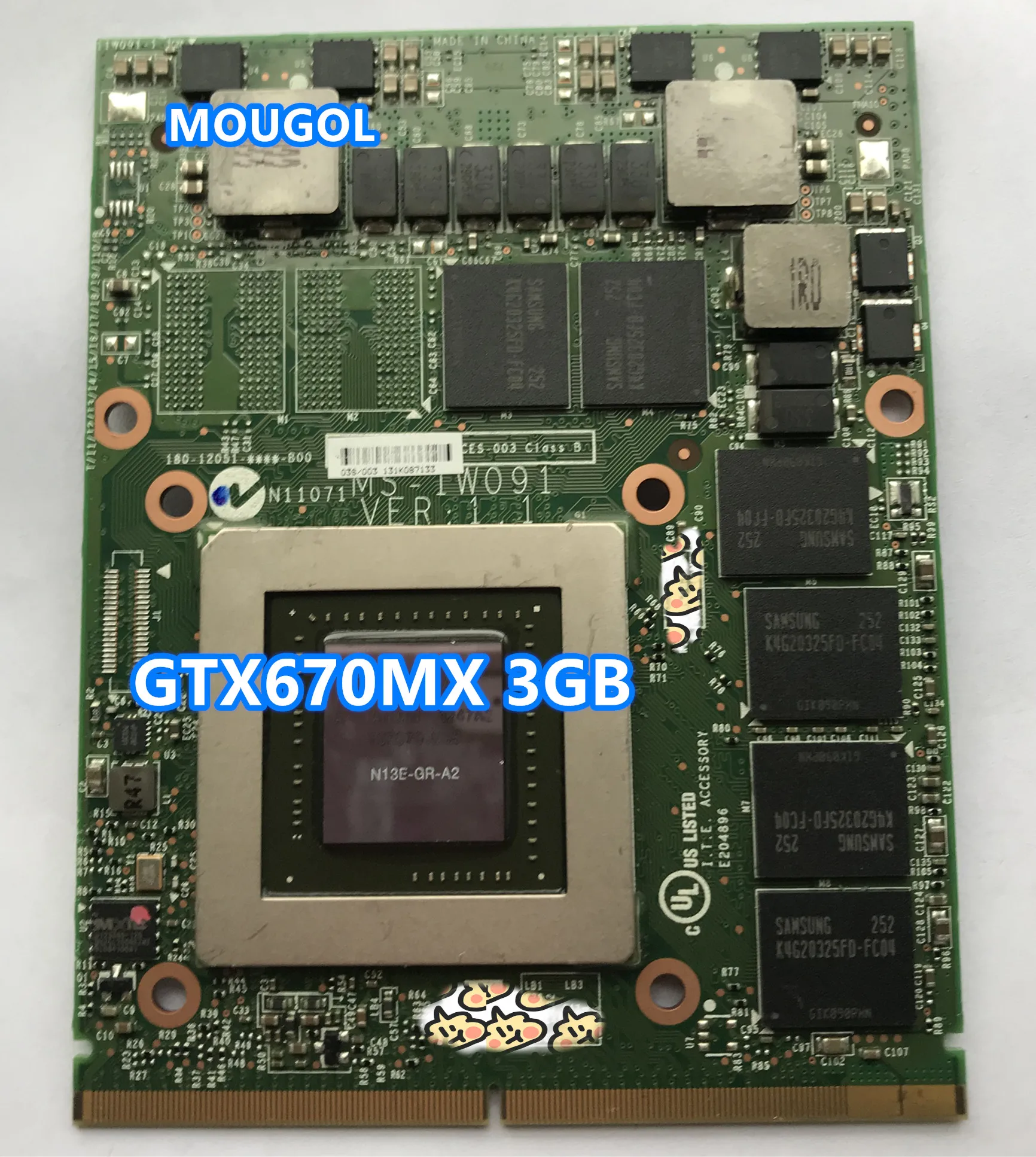GTX670MX GTX 670MX для MSI GT60 GT683 GT70 MS 1762 Графика видеокарта 1W091 GDDR5 N13E GR A2|Звуковые карты| |