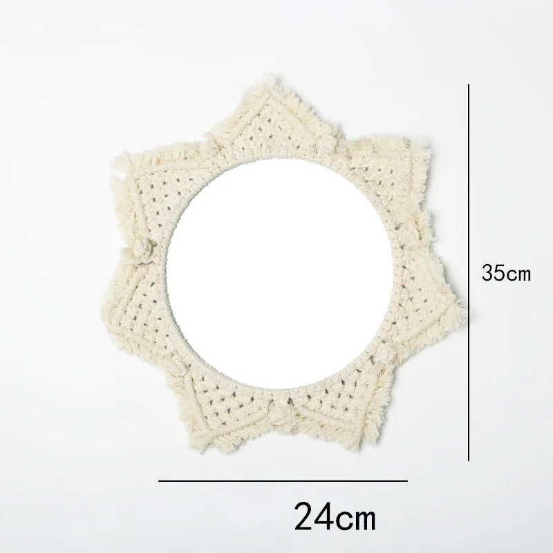 Гобелен из макраме Настенная Декорация зеркало в богемном стиле креативный