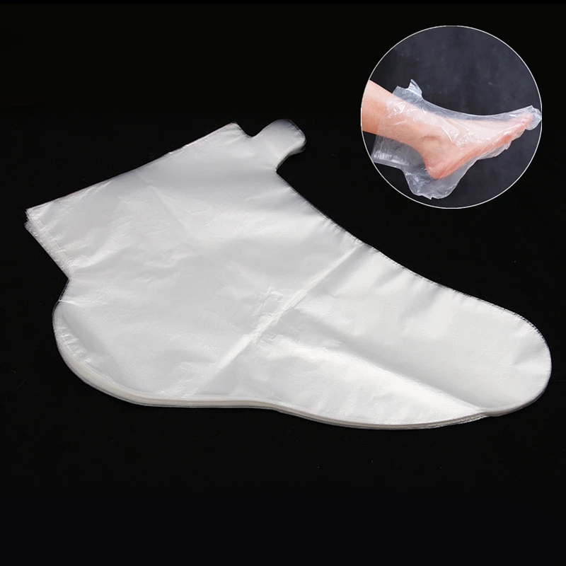 

100pcs Disposable Foot Cover Transparent Film Foot Cover for Pedicure Prevent Infection Remove Chapped Foot Covers