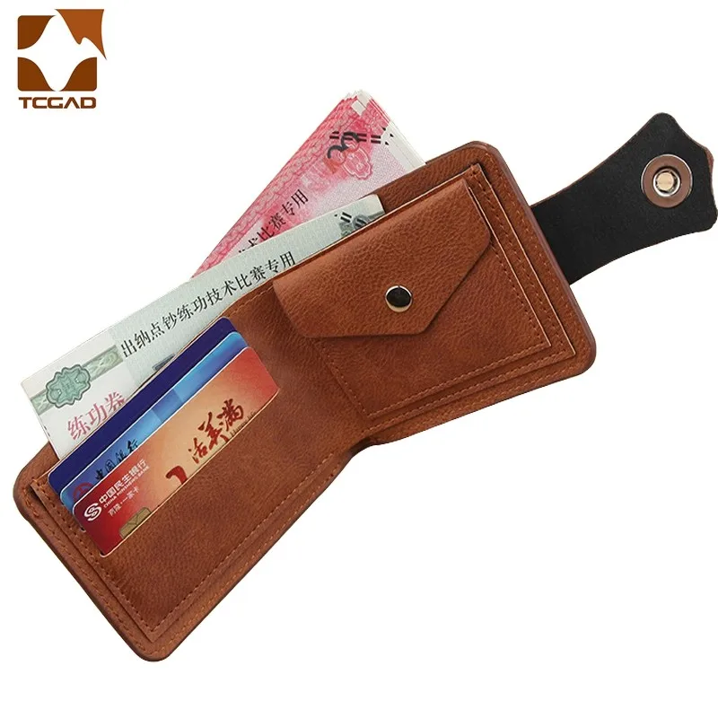 

Vintage Designer Wallets For Men Hasp Money Clip Brown ID Credit Card Holders Purse Business Wallet For Man portefeuille 2021