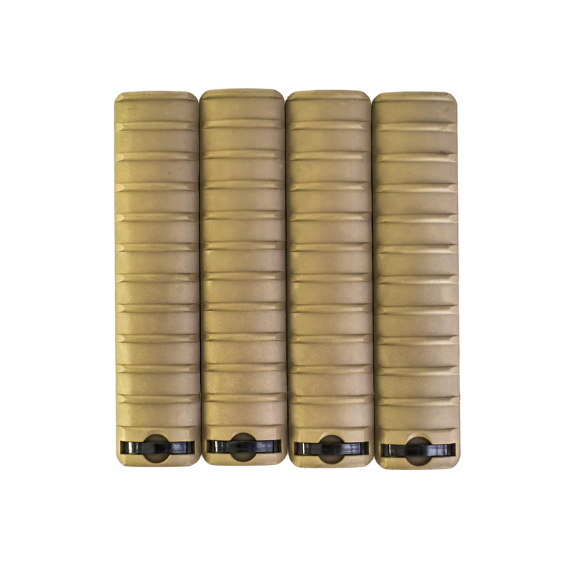 4 pcs/set Airsoft Handguard Rail Panel Ribbed 20mm Picatinny Weaver Rail Covers AEG GBB Paintball Airgun Hunting Accessory - Цвет: Design 1 Khaki