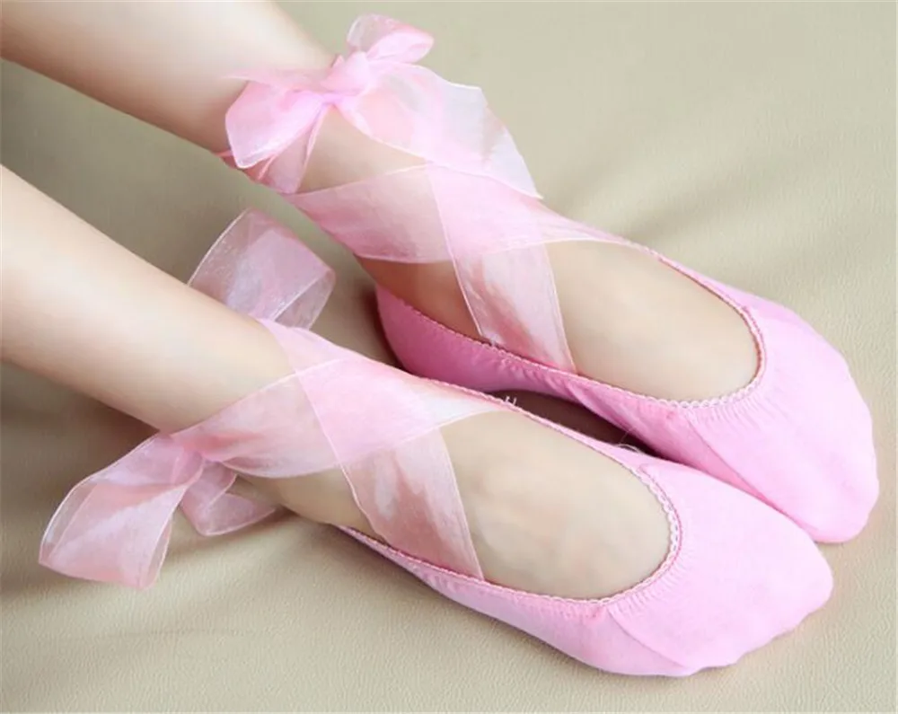 Шикарные женские носки на шнуровке с лентами. Женские Балетные танцевальные