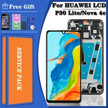 Original LCD With Frame For HUAWEI P30 Lite LCD Display Screen For HUAWEI P30 Lite Screen Nova 4e MAR-LX1 LX2 AL01