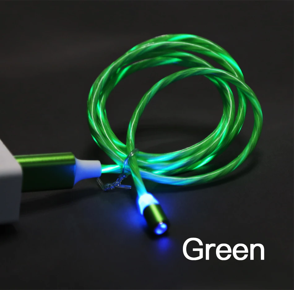 ACCEZZ светодиодный магнитный кабель для быстрой зарядки, магнитный кабель Micro usb type C, Кабель зарядного устройства для iPhone X 7 samsung S10, шнур для Android