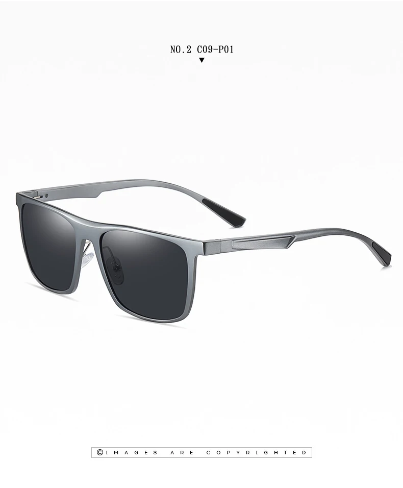 

New Full-frame Aluminum-magnesium Polarized Sunglasses Classic Box Riding Sunglasses Spring Leg Men's Sunglasses