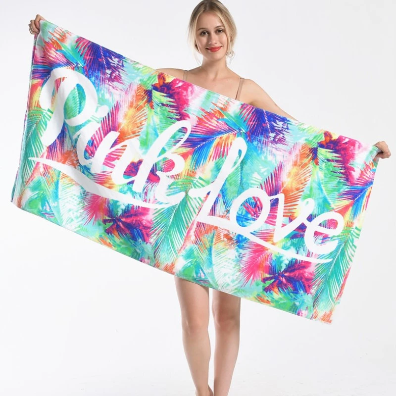 Абсорбирующее полотенце из чистого хлопка розовое Спортивное банное с надписью