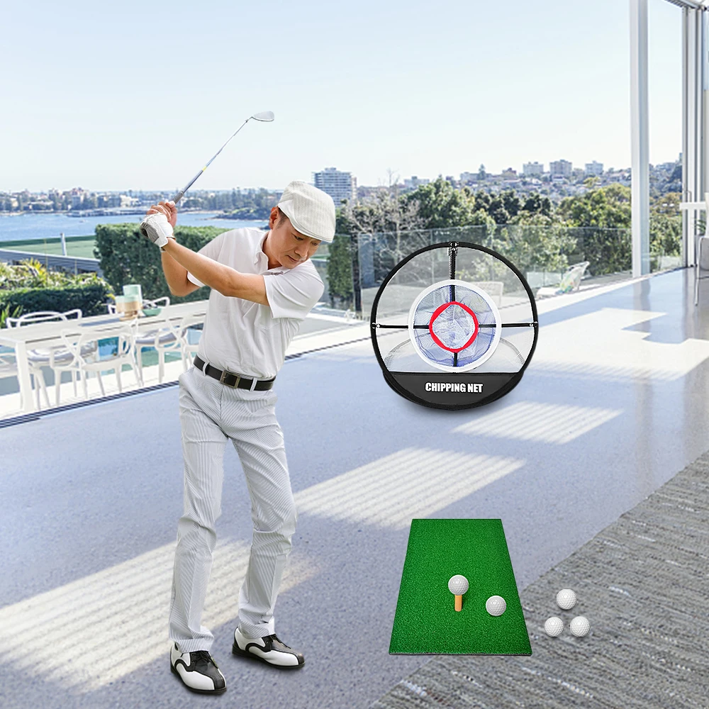 Satılık Kapalı Golf Yonga Pop Up Net Combo Golf Eğitim Uygulama Hedef Isabet Net Golf Isabet Mat Ile Arka Bahçe 5 Topları