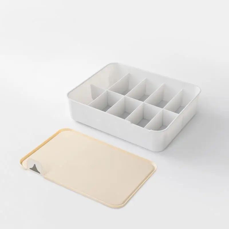 10Grid Beige Штабелируемый многослойный нижнее белье креативный ящик для хранения домашнего шкафа ящика шкафа Органайзер кейс носки трусики бюстгальтер для хранения дома - Цвет: 10Grid Beige
