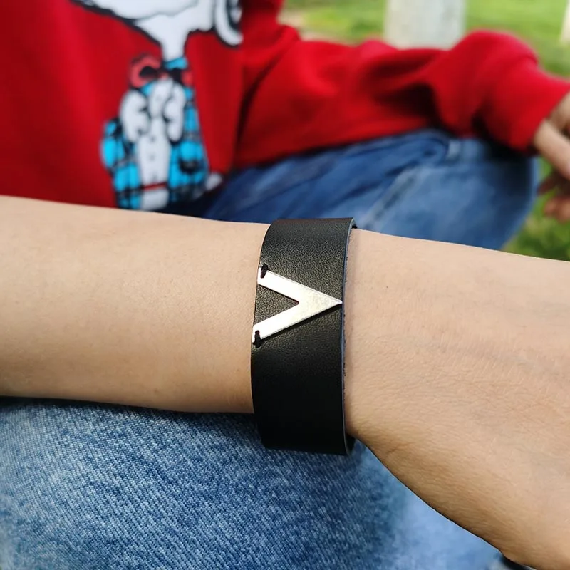 Модные браслеты D & из натуральной кожи в стиле панк для женщин и мужчин простой