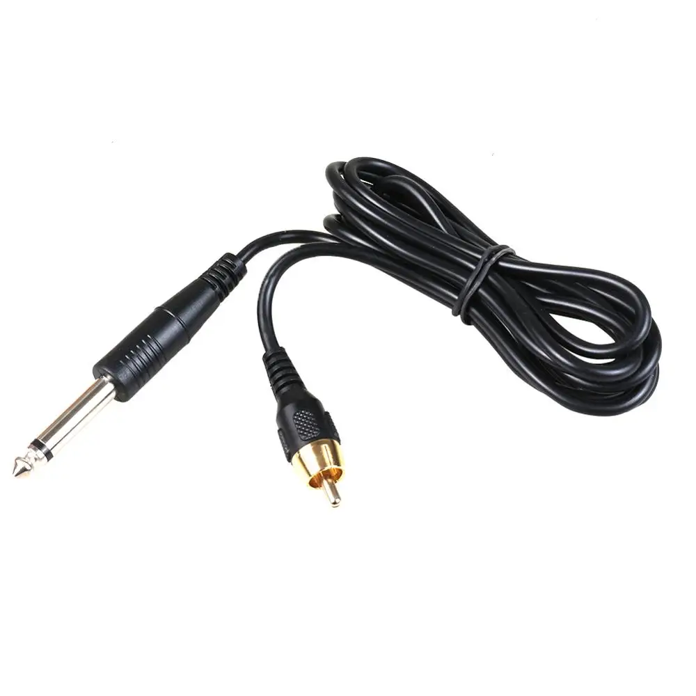 1 шт. RCA тату про дизайн правый угол зажим шнур черный силиконовый для машины