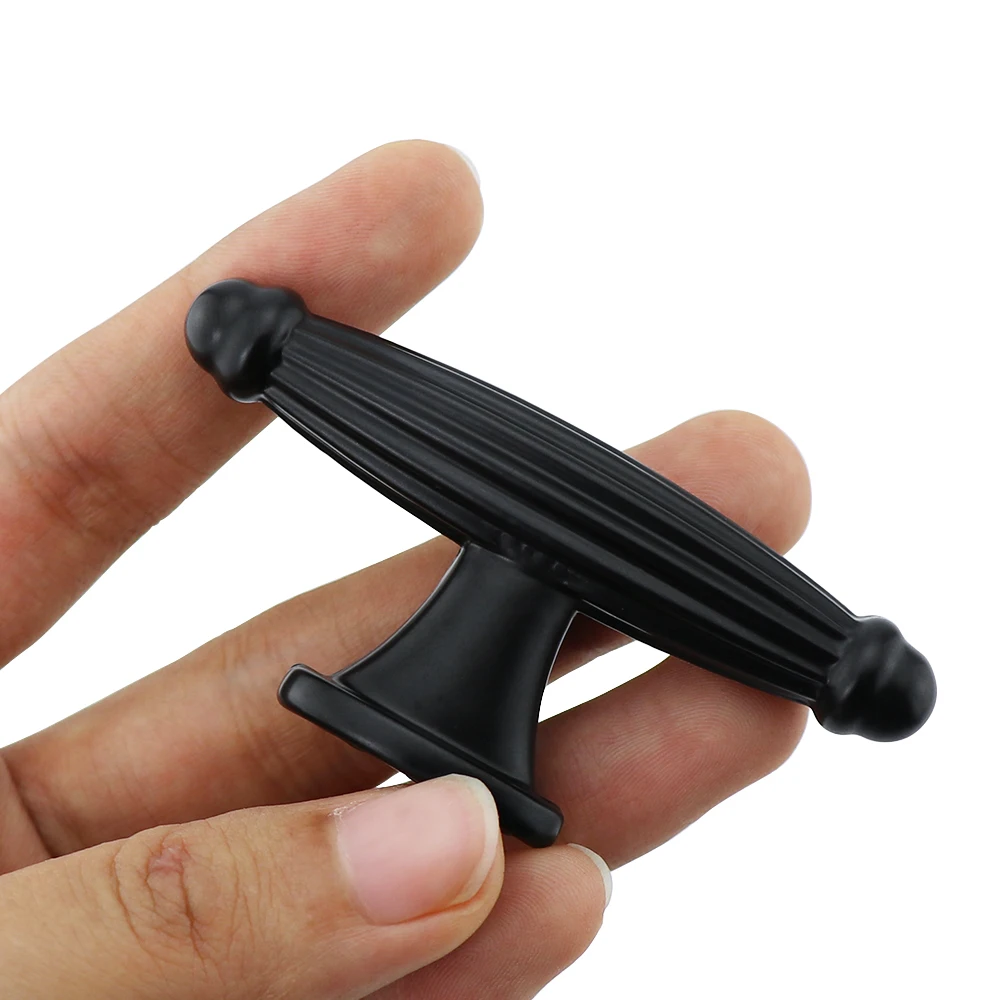 Американский Стиль Черный кабинет ручки однотонные Алюминий сплав Кухня шкаф