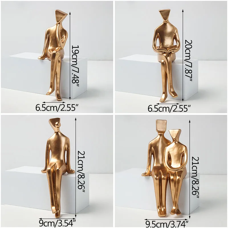 

Creative Character Decoration Resin Crafts Wine Cabinet Office Bookcase Furnishings Home Decoration Ornament Gold Figure Statue