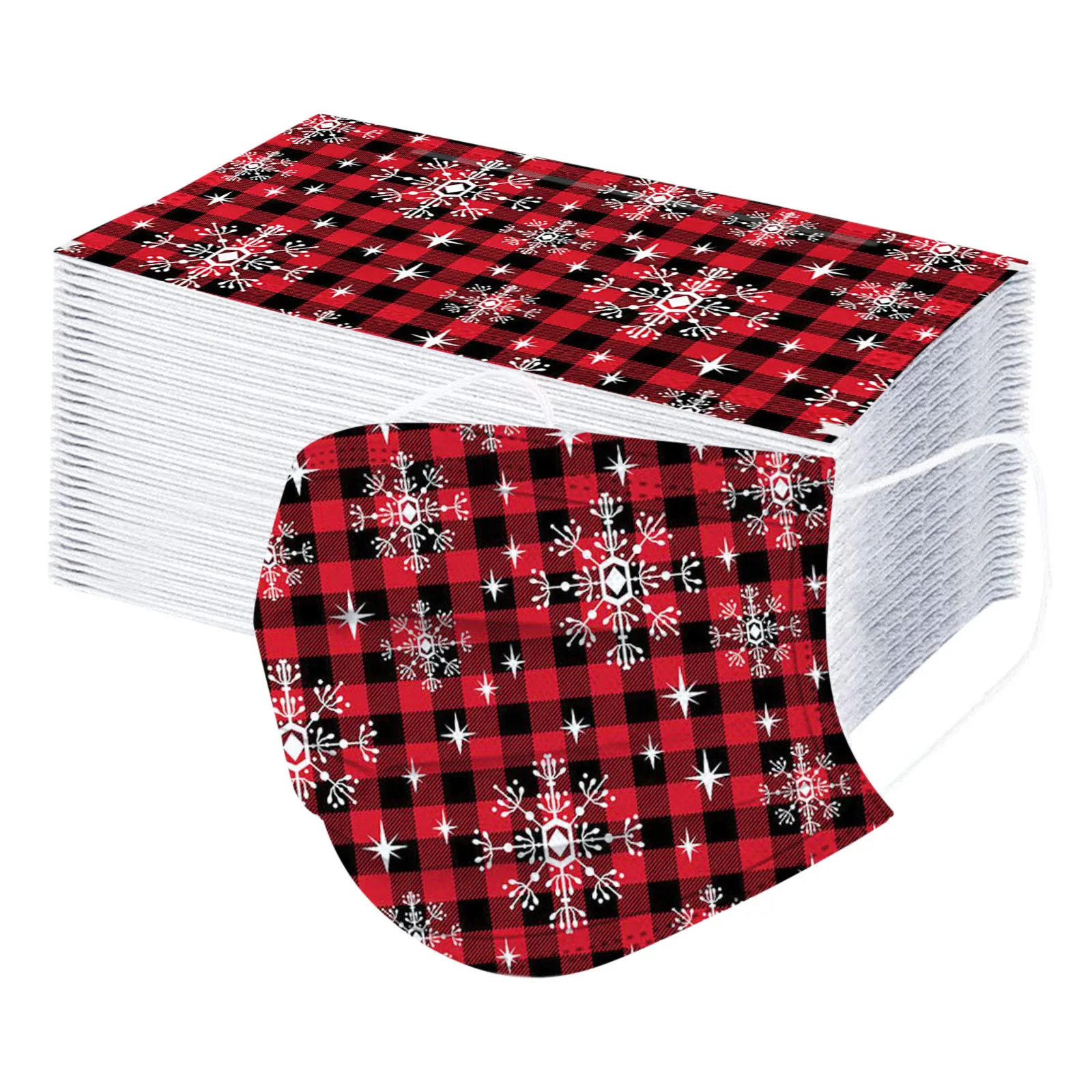 50 шт. шарф с принтом снега для взрослых Маска женщин мужчин одноразовый Снежинка