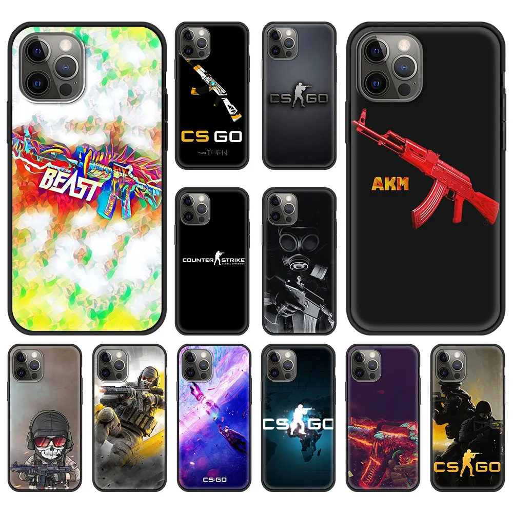 

Cool Counter Strike CS GO Game Phone Case Bag For iPhone 11 12 Pro XS Max 8 7 Plus Soft For iPhone X XR Shell Back Cover Fundas