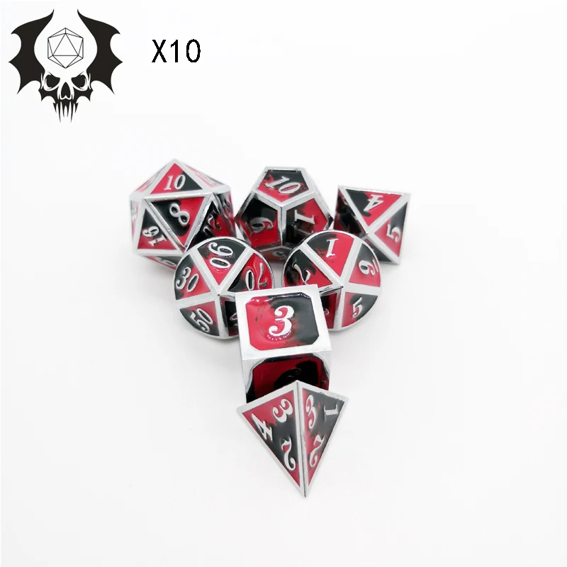 7 шт./компл. красочные кости набор ретро металлические цинковый сплав Материал