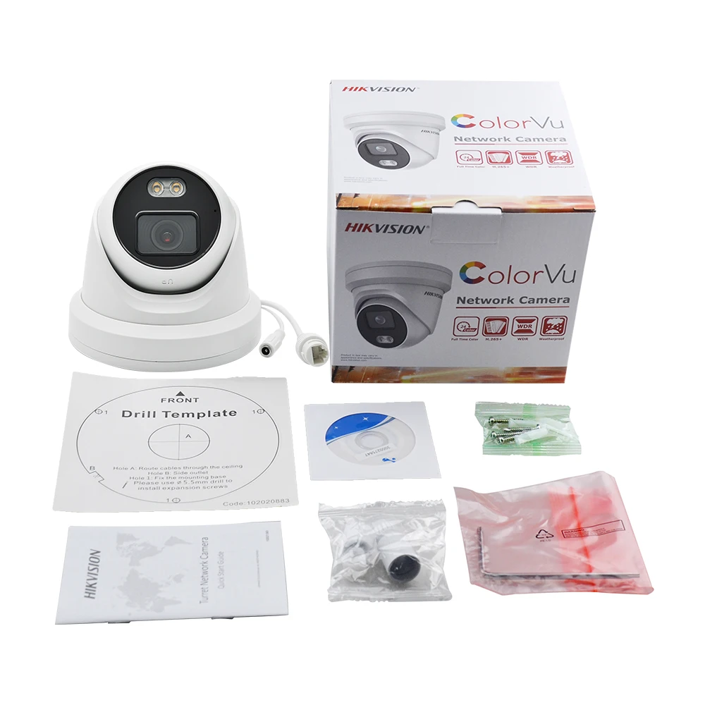 

Hikvision Original DS-2CD2347G1-LU 4 MP ColorVu H.265+ Built-in mic and SD card slot 1/1.8 CMOS POE IP67 CCTV IP Camera.