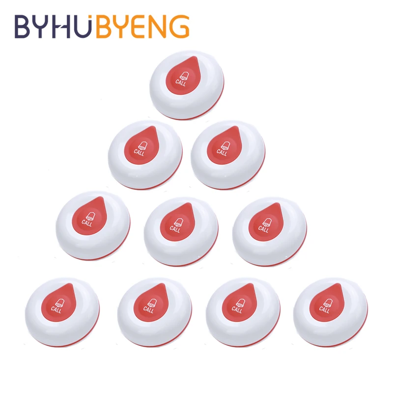 BYHUBYENG 10 шт. португальская кнопка вызова пейджер для ресторана беспроводная