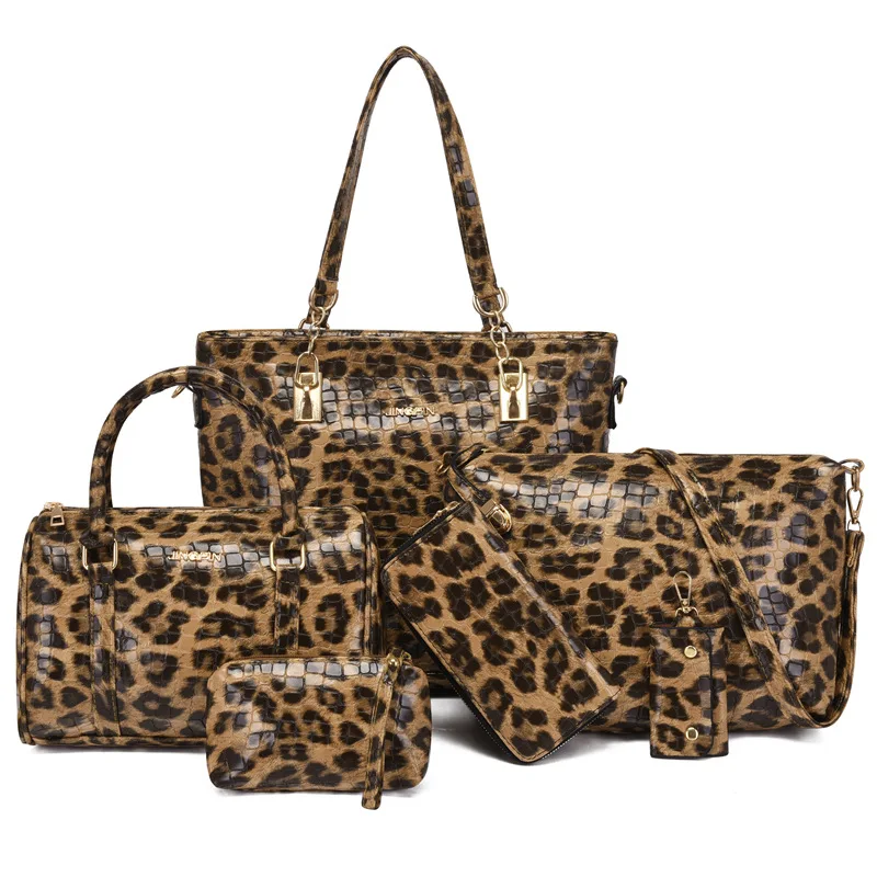 

2021 NEW Women Handbags High Quality PU Leather Shoulder Messenger Bag Female Clutch And Purse Luxury Crossbody Bags 5 Pcs