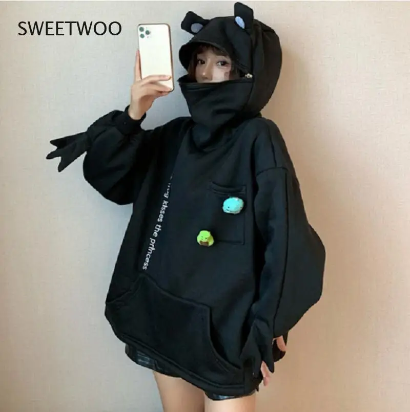 Новинка Осень-зима 2021 бархатный толстый свитер с капюшоном и большими карманами