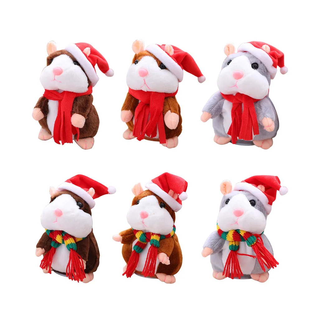 

Talking Hamster Mouse Pet Christmas Toy Speak Talking Sound Record Hamster Educational Plush Toy for Children Kid Christmas Gift