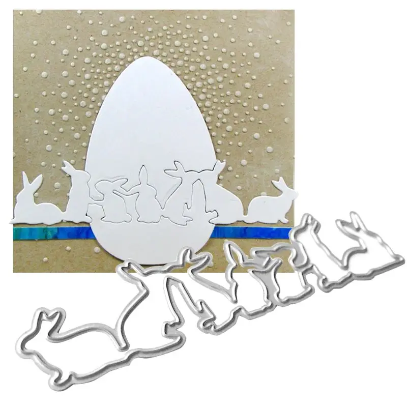 Пасхальный кролик мешок вырубки металла Трафаретный Скрапбукинг DIY штамп для