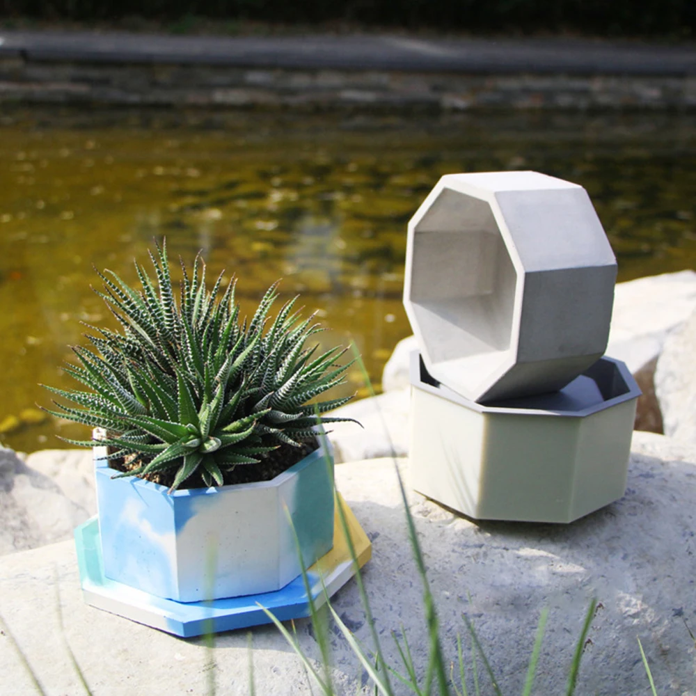 Silicone Concrete Flower Pot Molds - Succulent Planter Mold for DIY Craft, Cement, Plaster, Clay - Candlestick Form Making Tools image 6