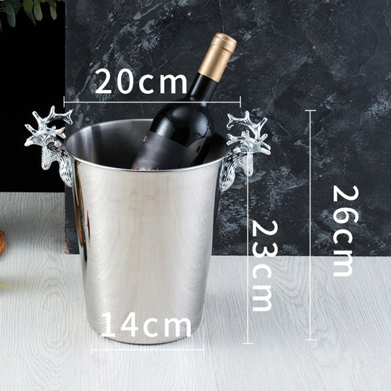 5л голова оленя ведро льда Европейский ретро шампанское из нержавеющей стали