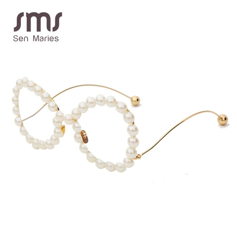 Винтажные женские очки с жемчугом оправа 2020 Роскошные волнистые кошачий глаз