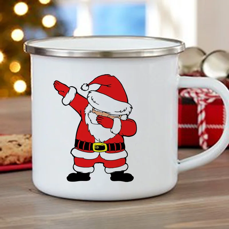 Креативные рождественские чашки с изображением снеговика эмалированные для