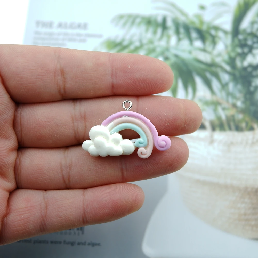 10 шт./упак. радужная полимерная серьга подвески для сережек браслетов подвесок