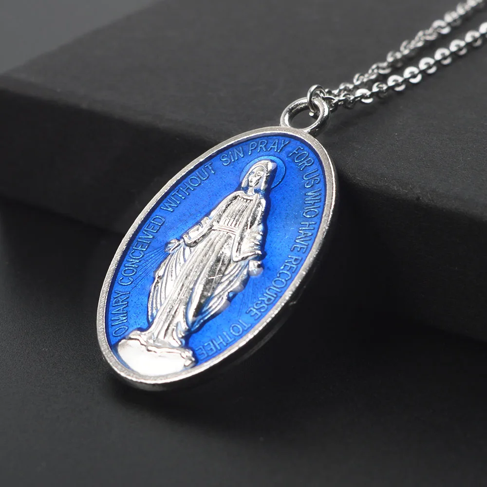 Католическая Дева Мэри подвеска религиозная Женская цепочка из нержавеющей