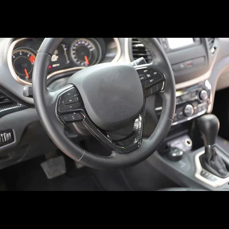 Для Jeep Cherokee 2016 2017 1 шт. ABS хромированный чехол на руль для салона автомобиля