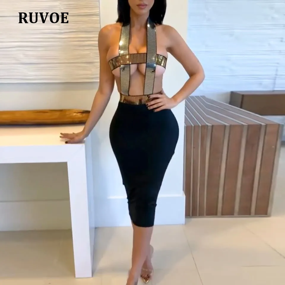 Gold Sequin Party Dresses Women Backless Sexy Bodycon Dress Black Spaghetti Strap Summer Knee Length PY-61 | Женская одежда