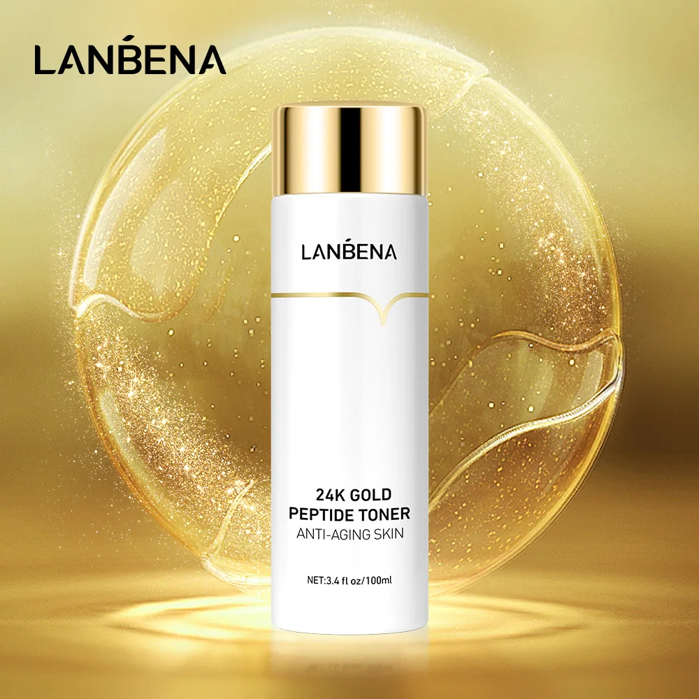 

Тоник для лица LANBENA 24 k золотистый пептидный тонер 24 K Сыворотка против старения лица антивозрастной Lambena увлажняющий водный уход за кожей 100 мл