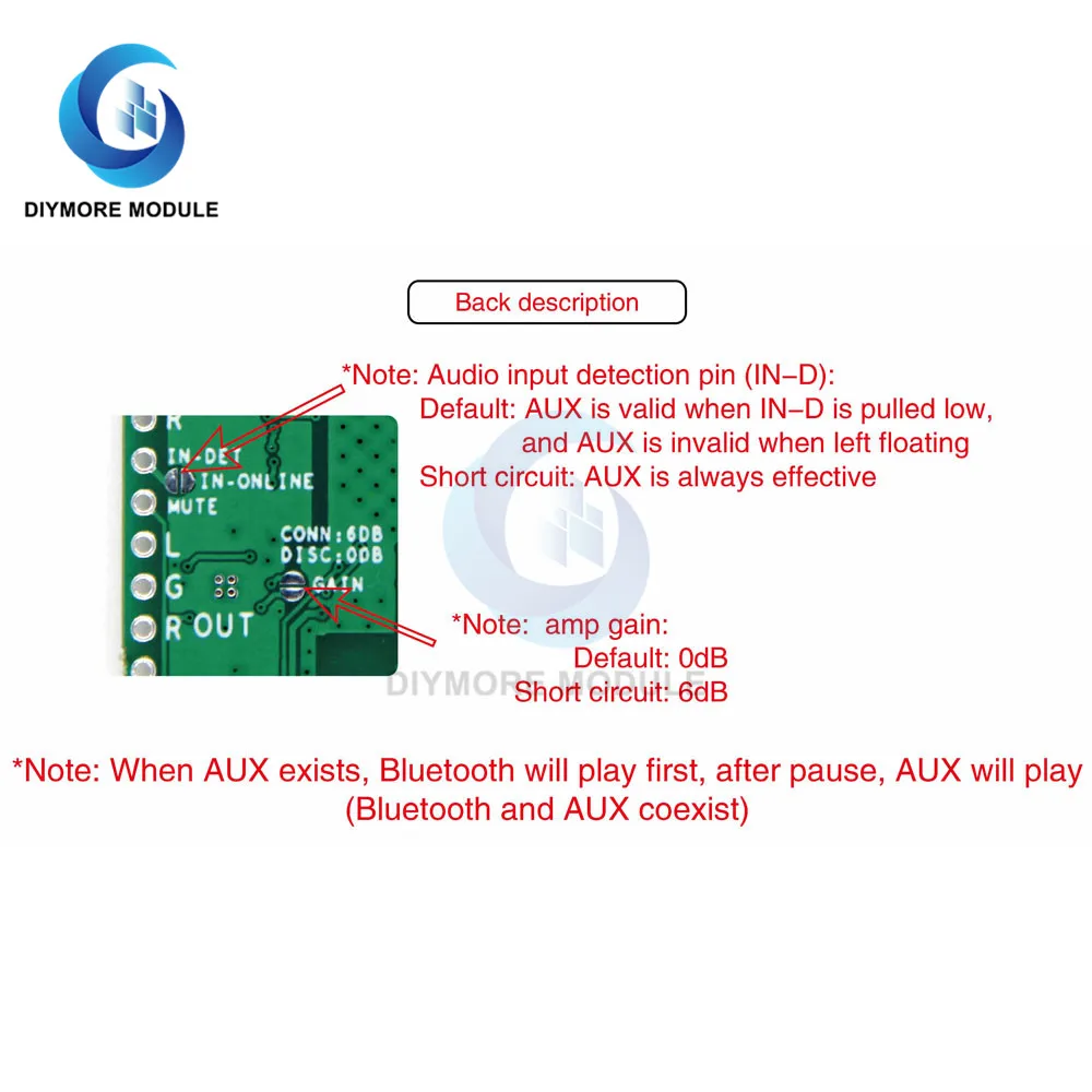 Плата Hi Fi аудио ресивера QCC3031 APTXHD Bluetooth 5 0 с AUX входом для домашнего усилителя
