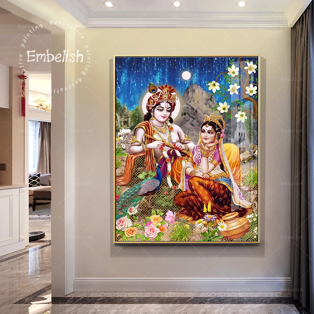 

1 Pieces New Arrival Lord God krishna hindu Fashion Wall Posters For Living Room Modern Home Decor Pictures HD Canvas Paintings