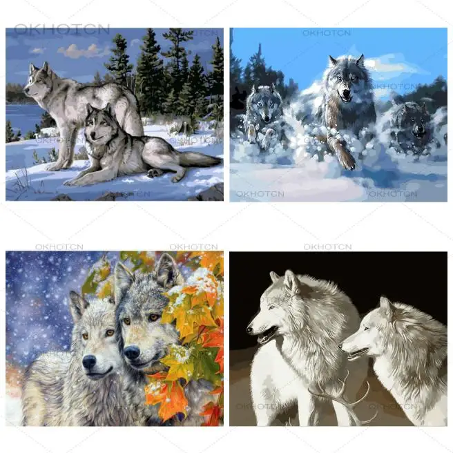 

Diamond Embroidery 5d Diy Full Square/round Animals Wolf Diamond Mosaic Diamond Mural Modern Home Decoration Diamond Painting